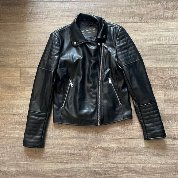Bagatelle NYC faux leather moto jacket, black, Women's size SMALL - Picture 1 of 3